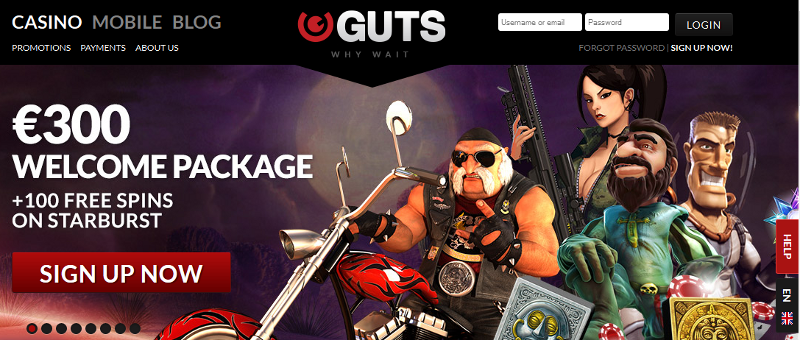 Guts casino front page 1